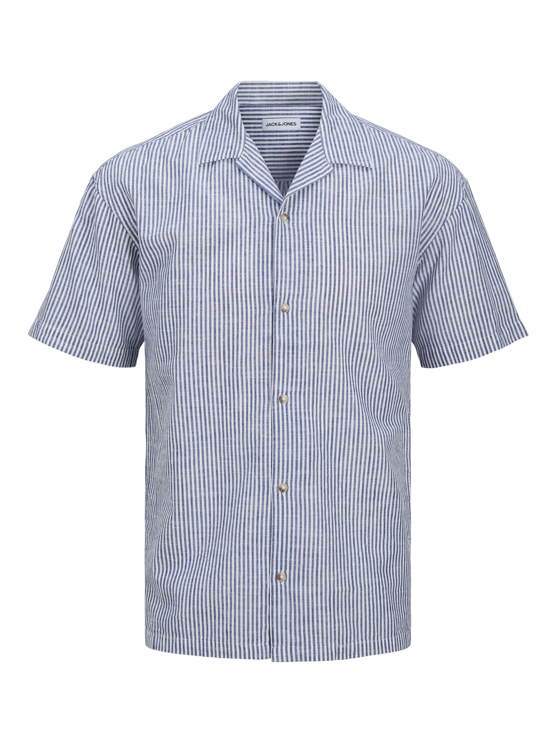 JACK & JONES Jjesummer Resort SS Sn T-Shirt Chemise à Manches Courtes, Infini/détail : Rayures, S Hommes
