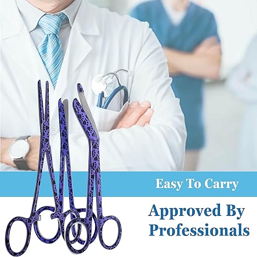 Miniatura 6 de Tijeras de vendaje de 5.5 pulgadas, tijeras de puntada de 4.5 pulgadas, hemostato de 5.5 pulgadas, rectas y curvas, luz de diagnóstico hecha de