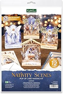 Katy Sue Nativity Scenes Pop Up Christmas Card Making Kit for Adults. Ma...