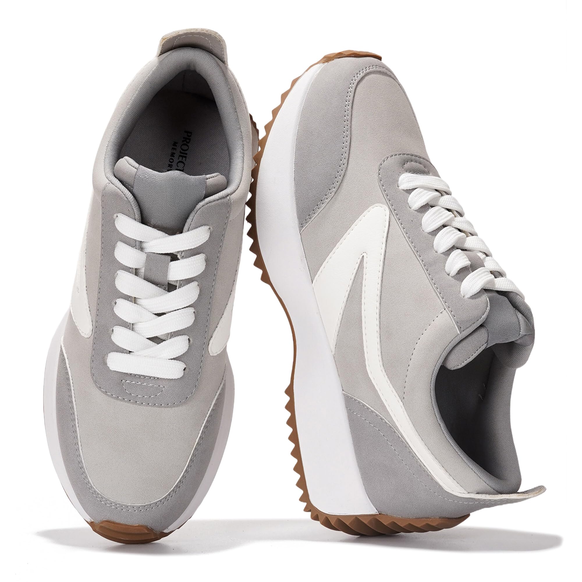 Project Cloud Womens Sneakers Memory Lightweight Lace Up Shoes 2026 | Durable and Lightweight Non-Slip Lace Up Fashion Sneakers and Spring Shoes; All-Day Comfortortable Walking Shoes