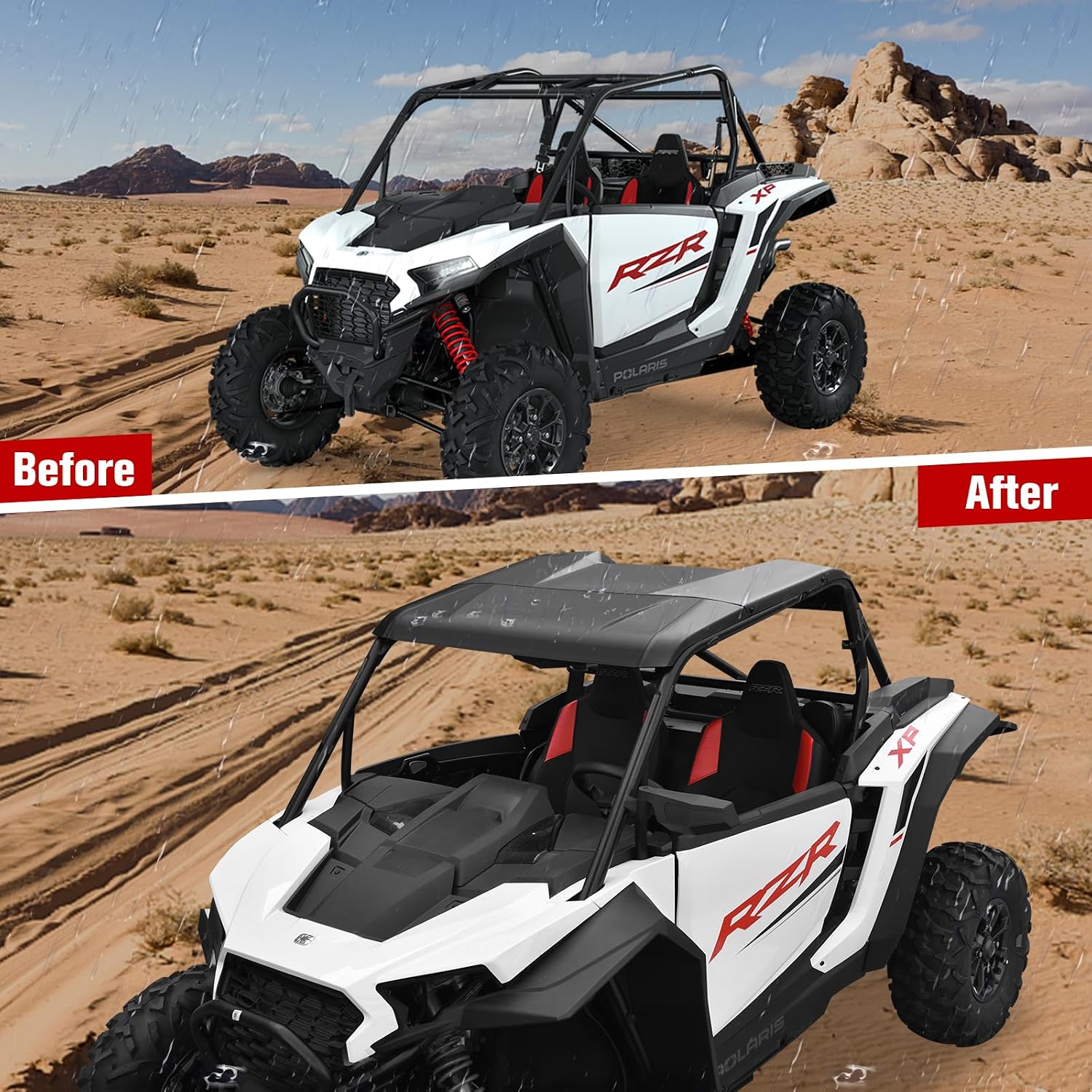 Sport Roof for Polaris RZR XP 1000 2024 2025，3-Piece Combination Hard Coat Top for Polaris RZR XP 1000 Ultimate/Sport/Premium 2024 2025 Polaris Accessories 2 Doors, Replace #2884553