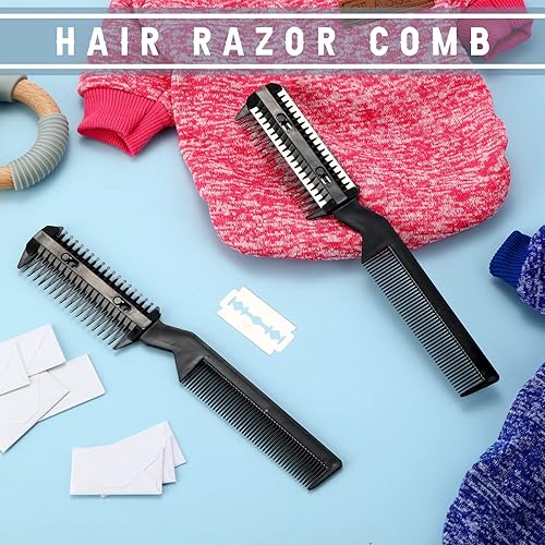 Miniatura 7 de 5 peines de afeitar para perros, peine de aseo para mascotas, peine de afeitar para mascotas, con 25 cuchillas adicionales, peine manual de pelo de