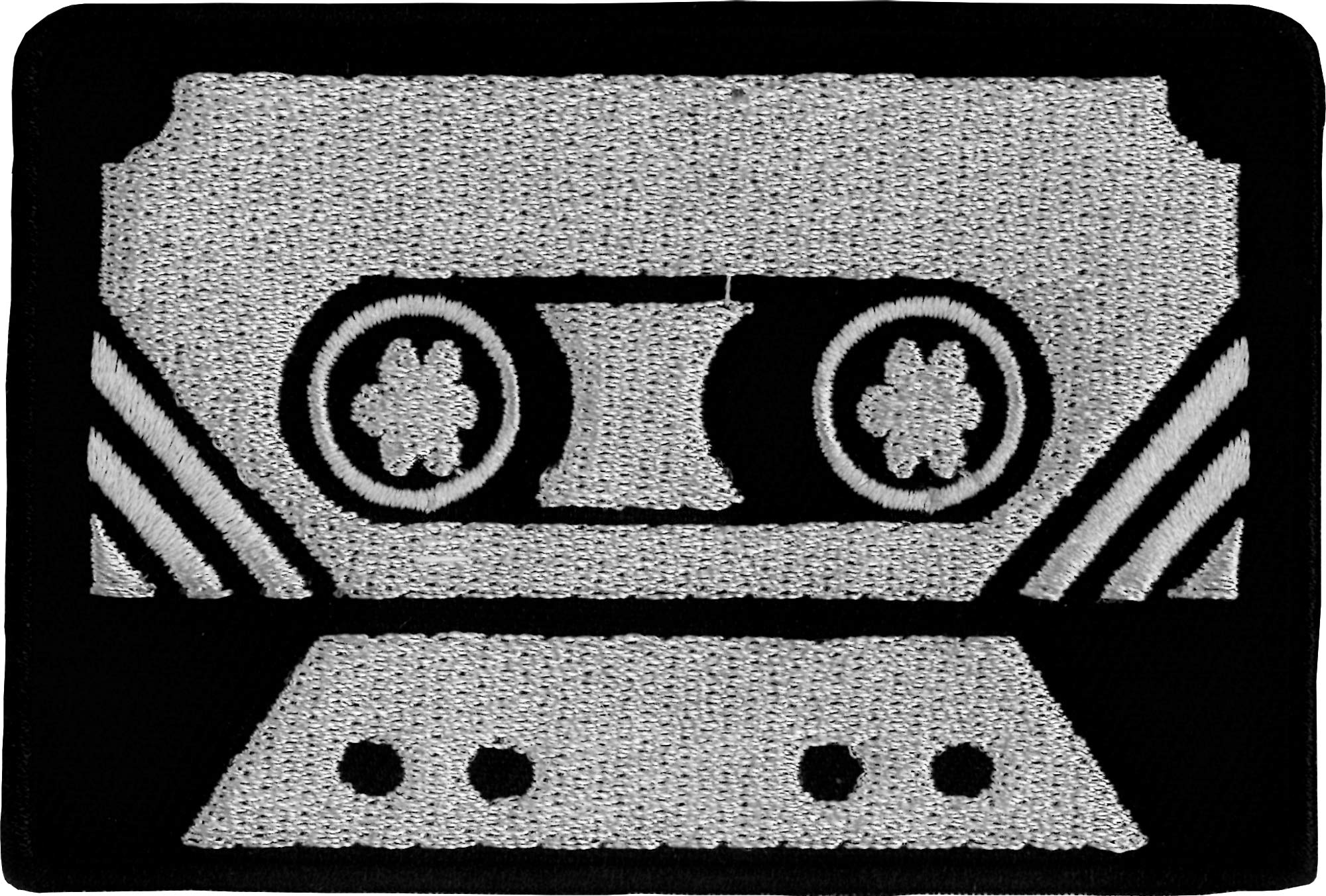 Papapatch Tape Cassette Retro DIY 70's 80's Seventies Eighties Music Applique Embroidered Sew on Iron on Patch (Iron-Tape-Cassette)
