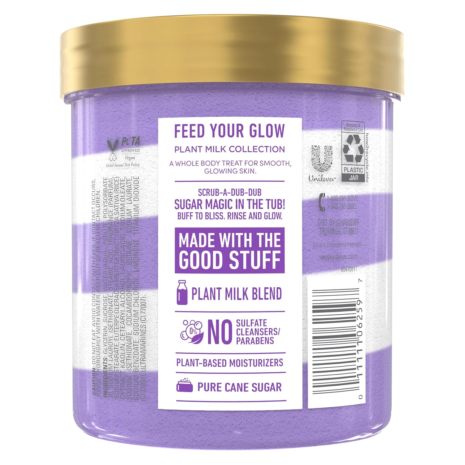 Dove Body Scrub Velvet Acai & Rice Milk For Women For Exfoliated & Hydrated skin 15 OZ - Image 2