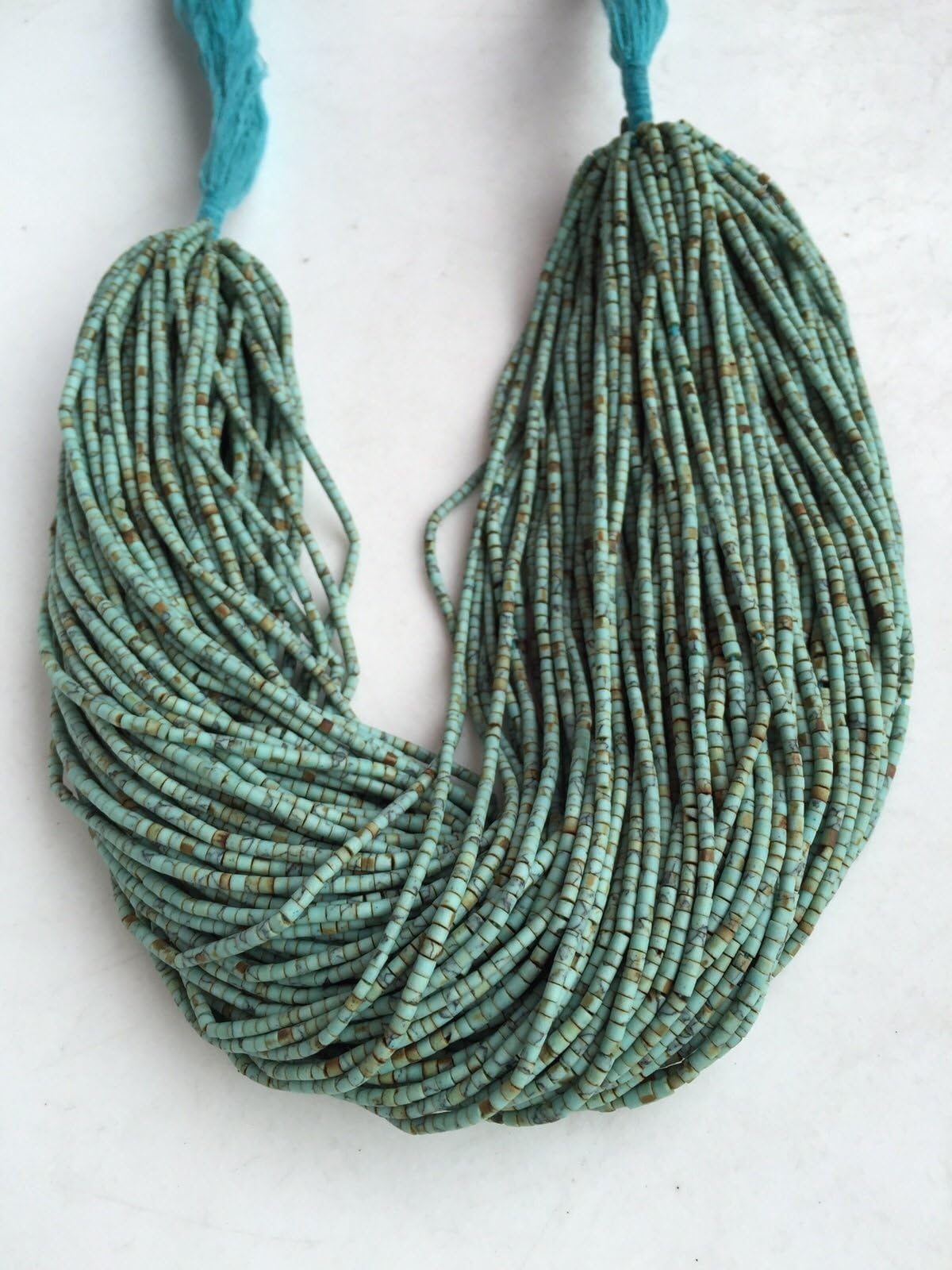 20 Strand of Afghan Natural Turquoise Tiny Seed Heishi Spacer Loose Beads Jewelry Making Supplies 13"