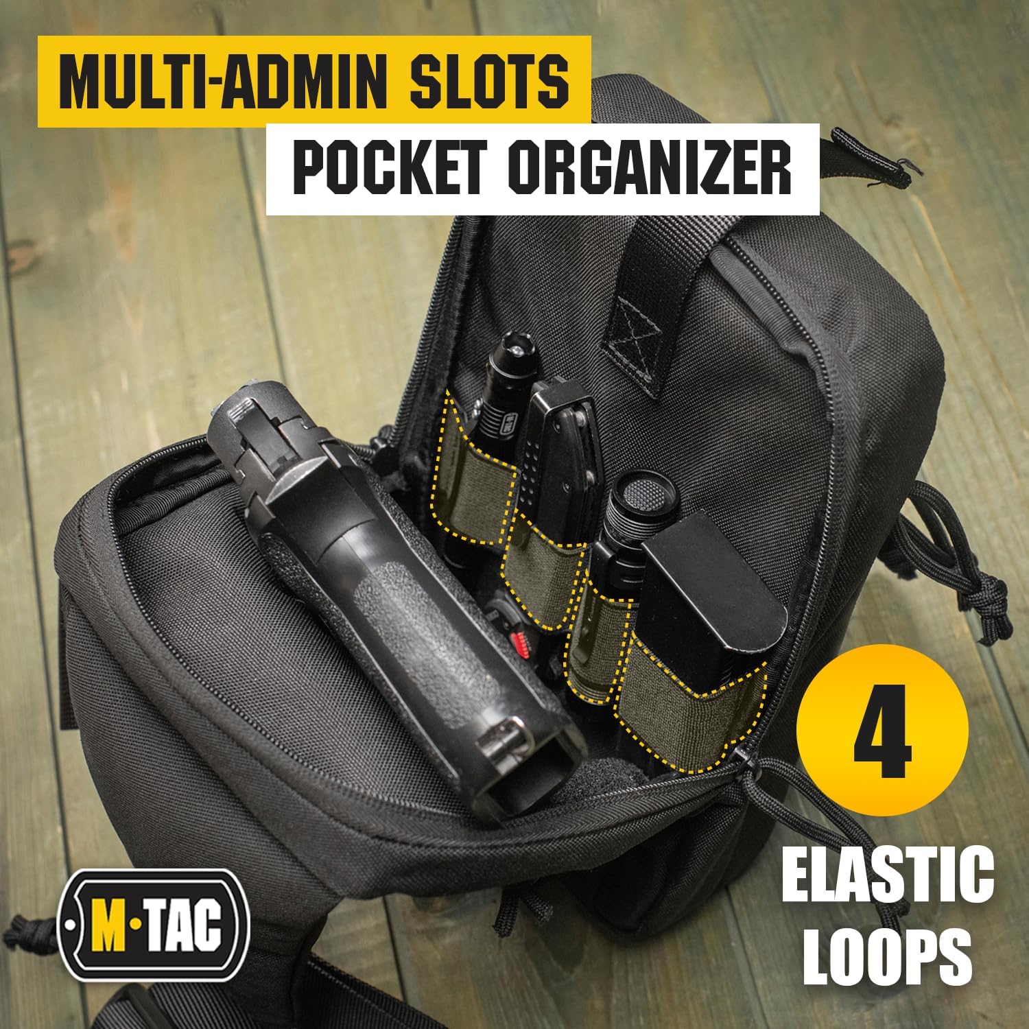 M-Tac Tactical Bag Shoulder Chest Pack with Sling for Concealed Carry & Morale Patch Jolly Roger Pirate Flag - PVC Patches