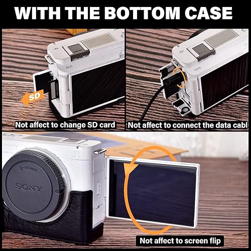 Miniatura 4 de MUZIRI KINOKOO Sony ZV-E1 - Funda de piel auténtica para cámara Sony ZV-E1ZVE1, funda protectora con apertura inferior, color negro