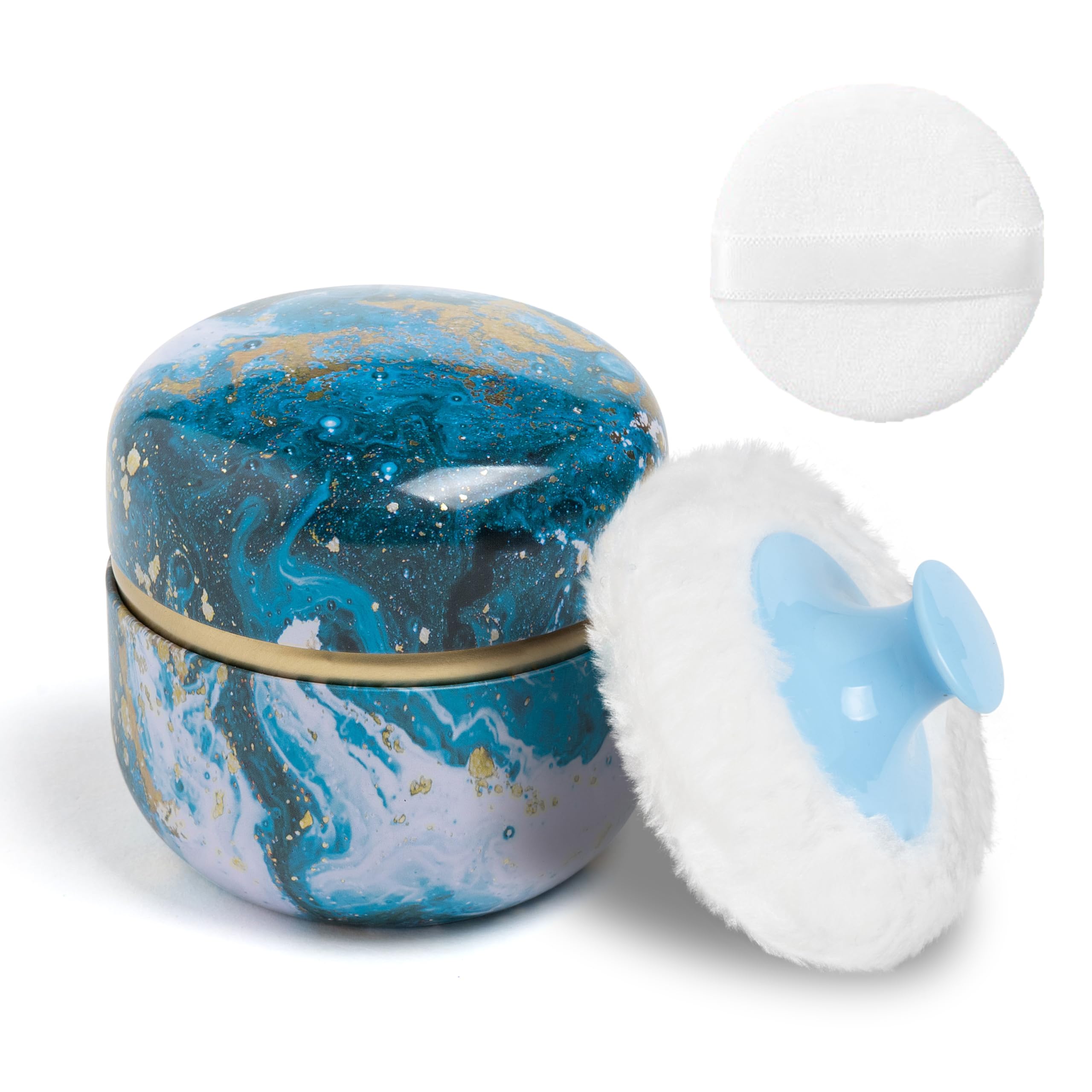 Powder Puff and Powder Container for Body Dusting Powder Case with Puff for Baby and Women,Loose Powder Containers with Puff for Travel (Vast universe1.0)