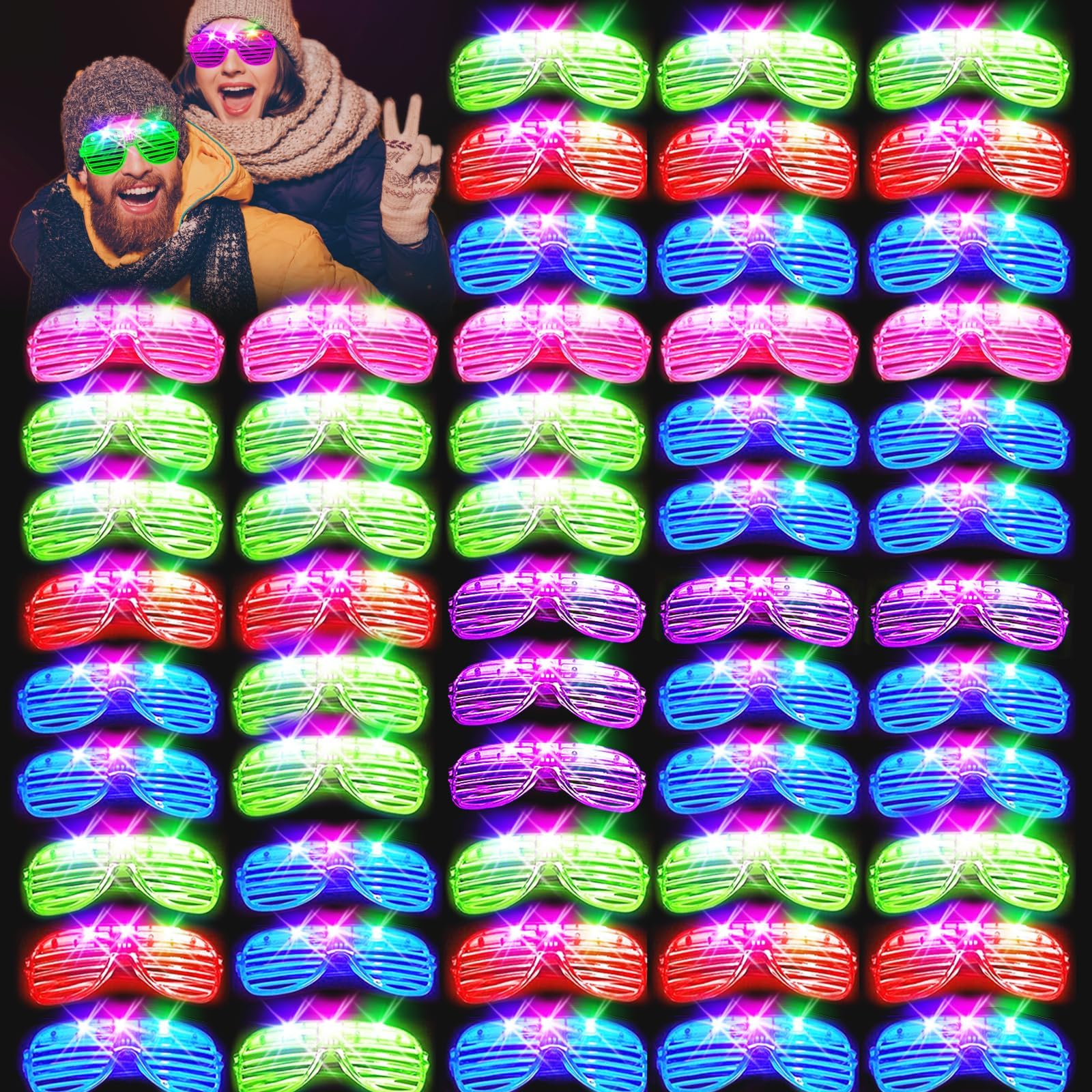 SHQQD Glow Party Supply, lentes iluminados