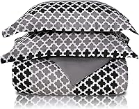 Vista 2 de SUPERIOR Sutton - Juego de funda de edredón, tamaño matrimonial/queen, negro/gris