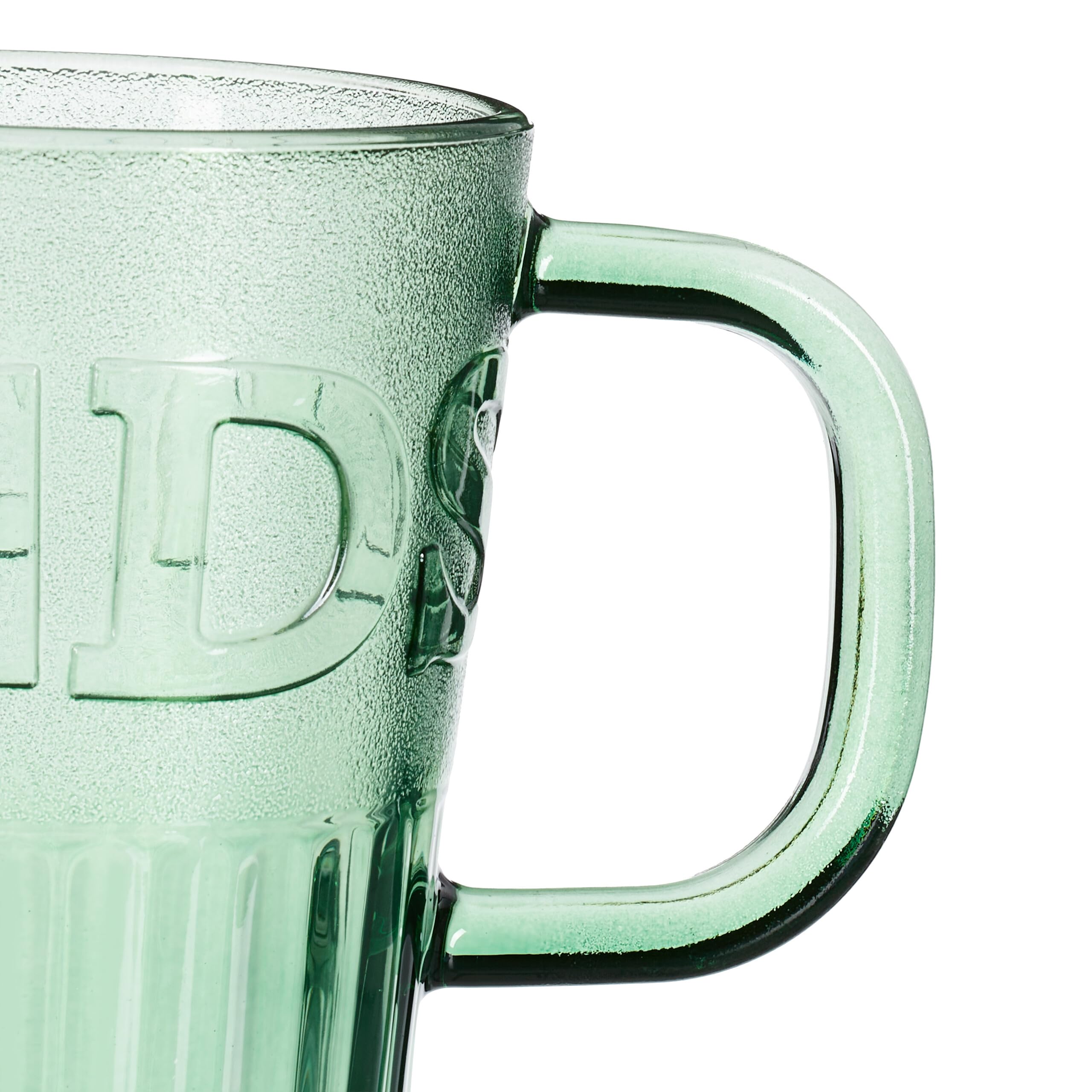 Relaxdays Set da 2 Tazze per Bevande, Bicchieri in Vetro per Frullati, con Coperchio Cannuccia e Manico, 450 ml, Verde