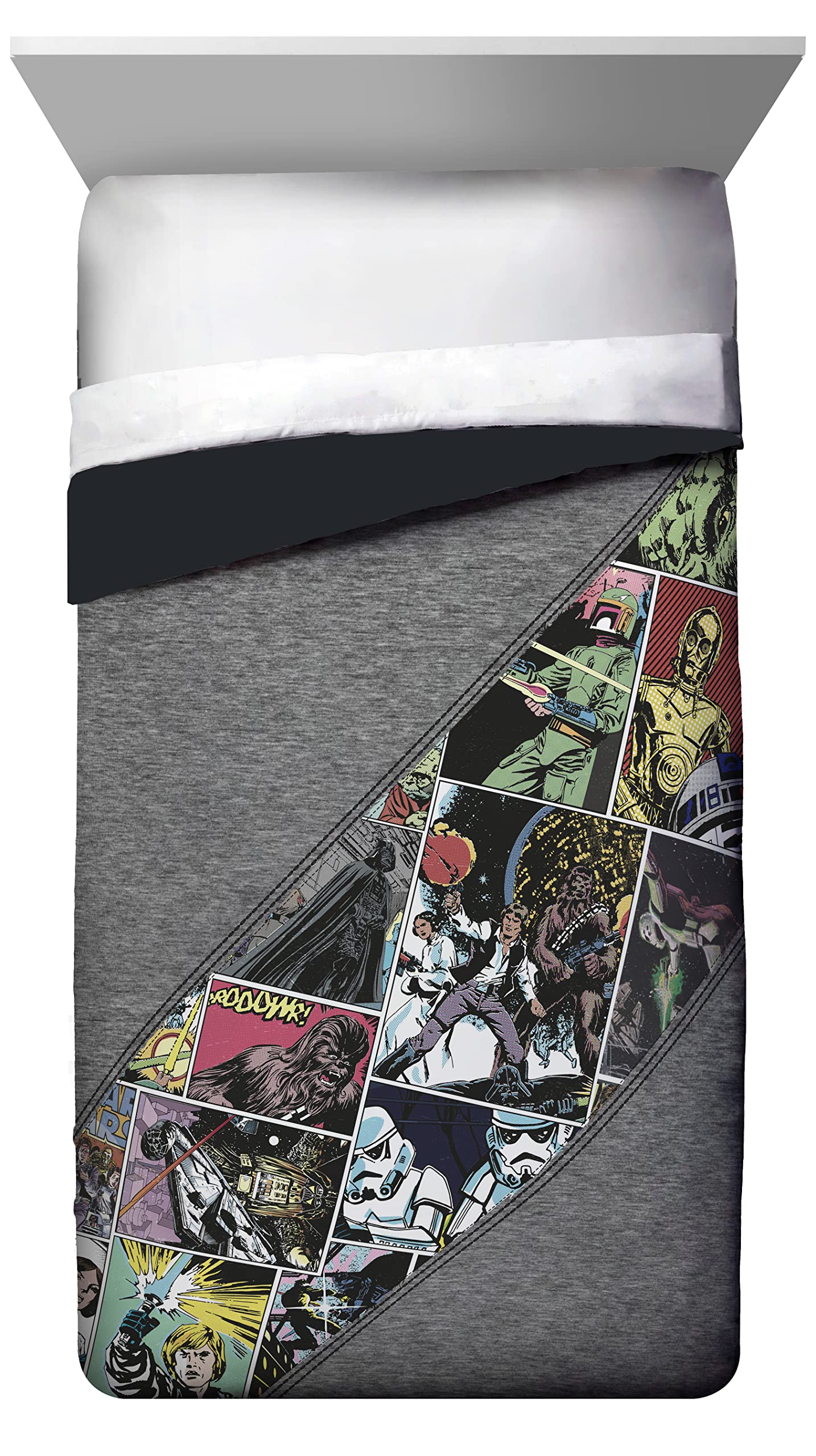 Jay Franco Star Wars Mandalorian - Lot De 2 Taies D'Oreiller Réversibles Enfant 65x65 Cm 100% Coton