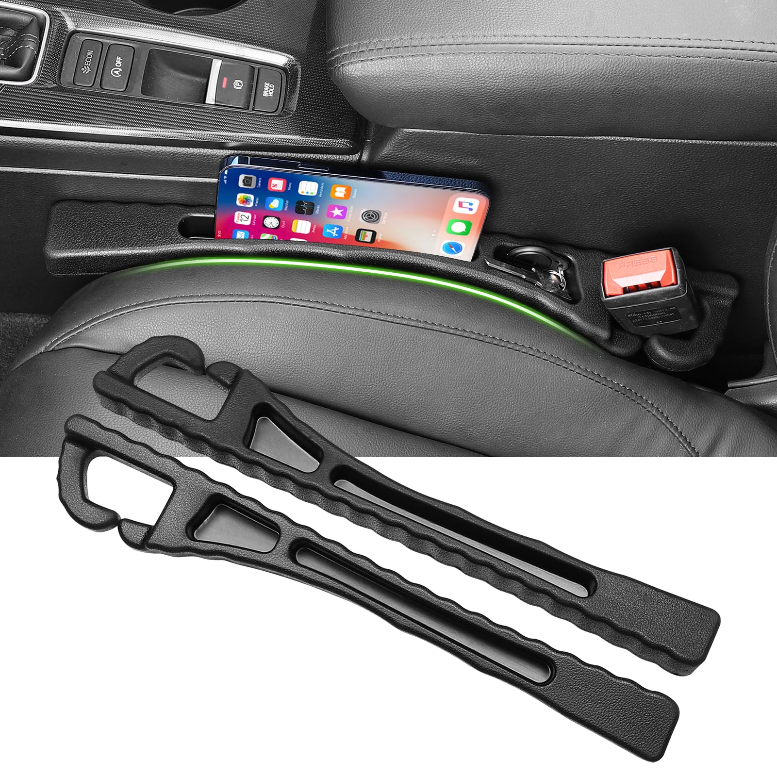 Car Seat Gap Filler Storage Bag for Tesla Model 3 2024-2017 Tesla Model Y 2024-2020 Model S Model X Truck Console Side Plug Strip to Prevent Phone