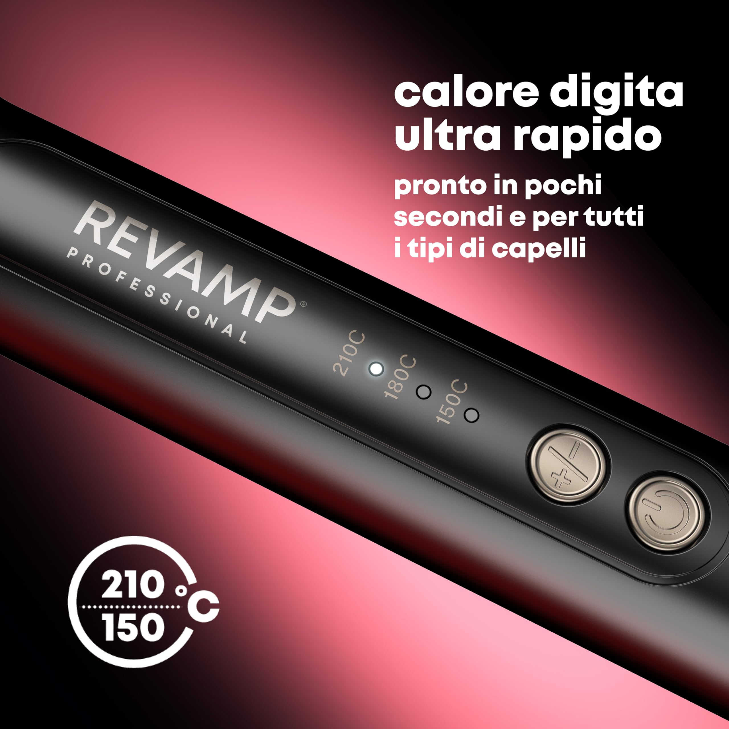 REVAMP Multistyler Revolve Arricciacapelli Automatico 3 in 1 - Rotante | Spazzola 38 mm, Cono 32 e 19 mm, Onde Morbide, Ricci Elastici, Volume, Styling Versatile