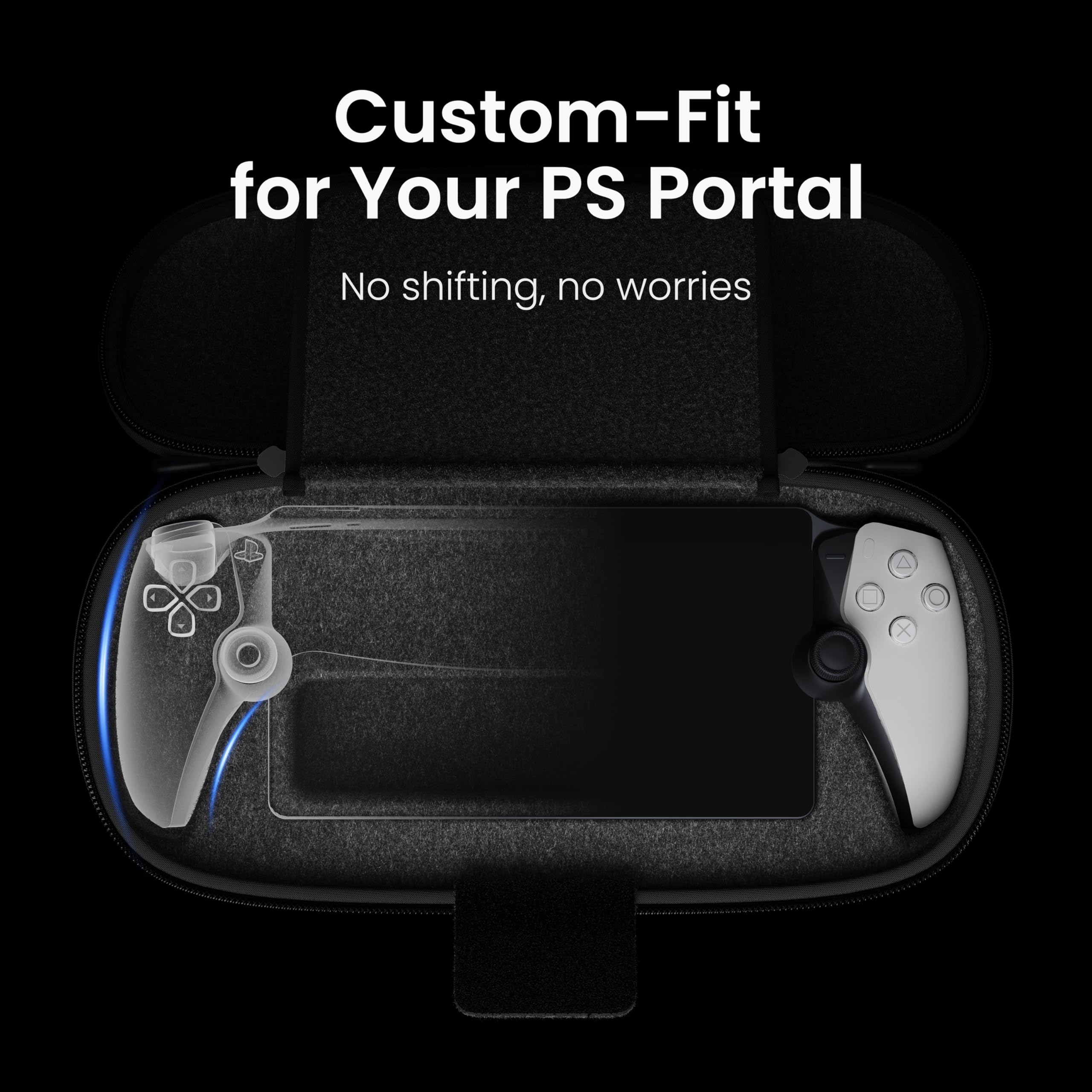 KIWIHOME Étui de Transport pour Lecteur à Distance PlayStation Portal, étui de Protection en Feutre Dur inodore, Sac à Main de Rangement Portable pour Moins de