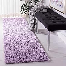 Shag Collection Area Rug - 2 x 5 Feet, Light Purple, Solid Design, Non-Shedding & Easy Care, 2-inch Thick Ideal Carpet for High Traffic Areas in Living Room, Bedroom, Kids Playing Room