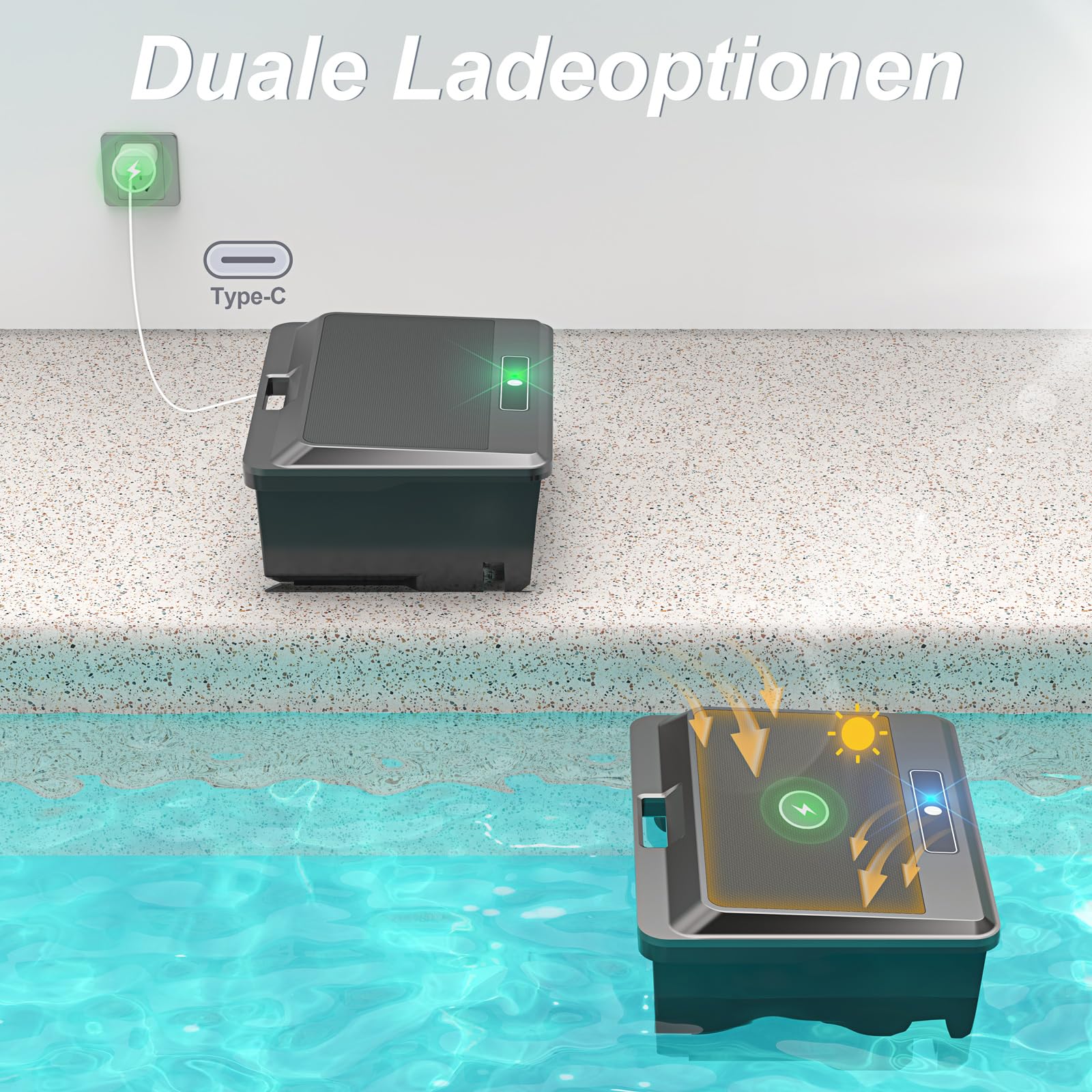 Robot Skimmer Solaire Pour Piscine MEDOXA - Nettoyage Surface Autonome - Planification Intelligente - Télécommande