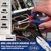 Vista 6 de WORKPRO Juego de 3 alicates pequeños, alicates de punta de aguja de largo alcance, incluye alicates de punta de aguja de 7 pulgadas, alicates