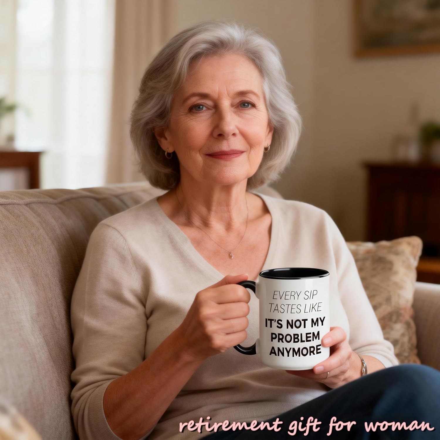 Retirement Gift for Woman Men, 15Oz Funny Retirement Coffee Mug Decoration, Best 2026 Retired Gifts for Women Men, Retirement Gifts -Not My Problem Anymore- for Coworker, Friend, Teacher, Boss, Mom - Image 3