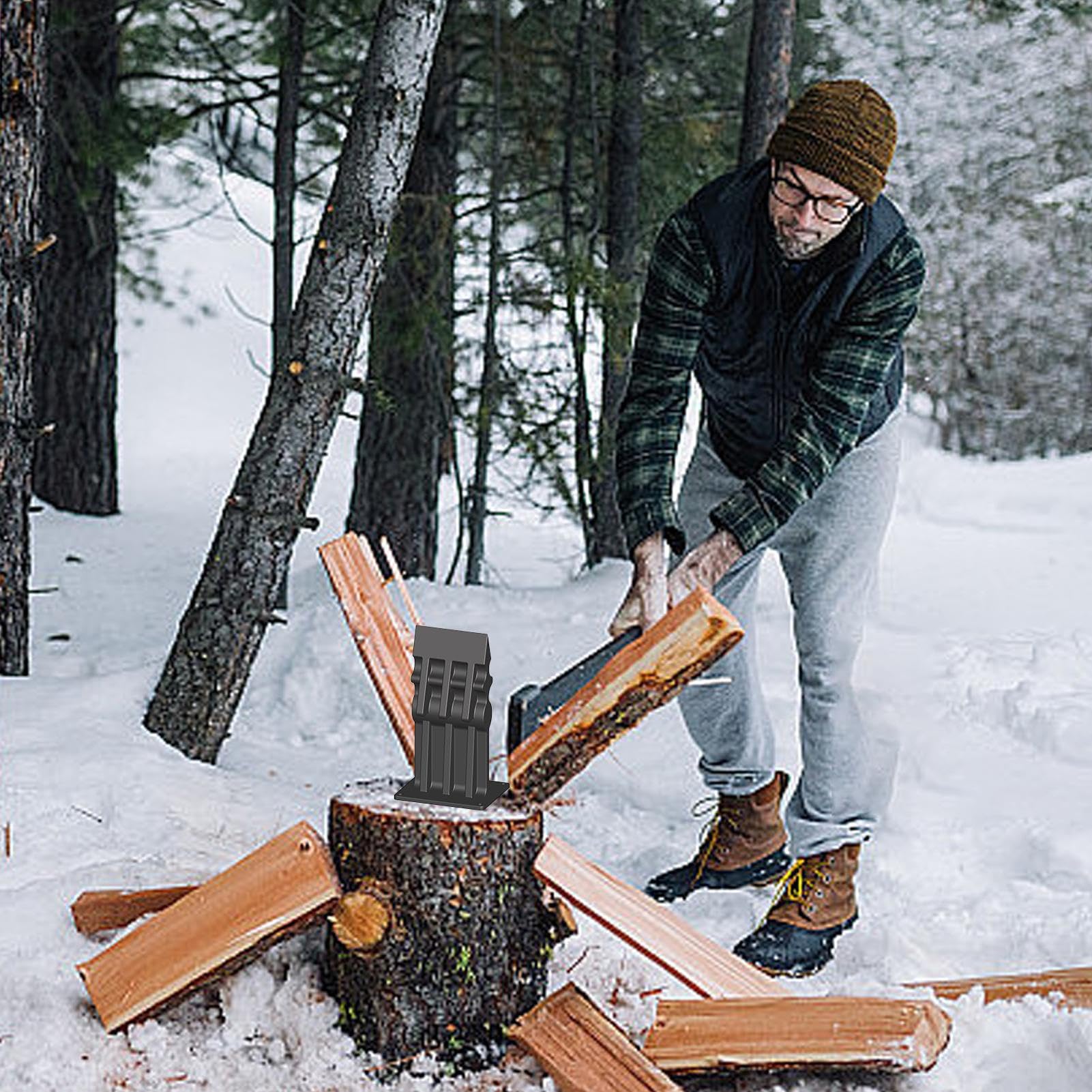 Fendeur de bûches Manuel - Coupe-bûches en métal - Appareil de fendage