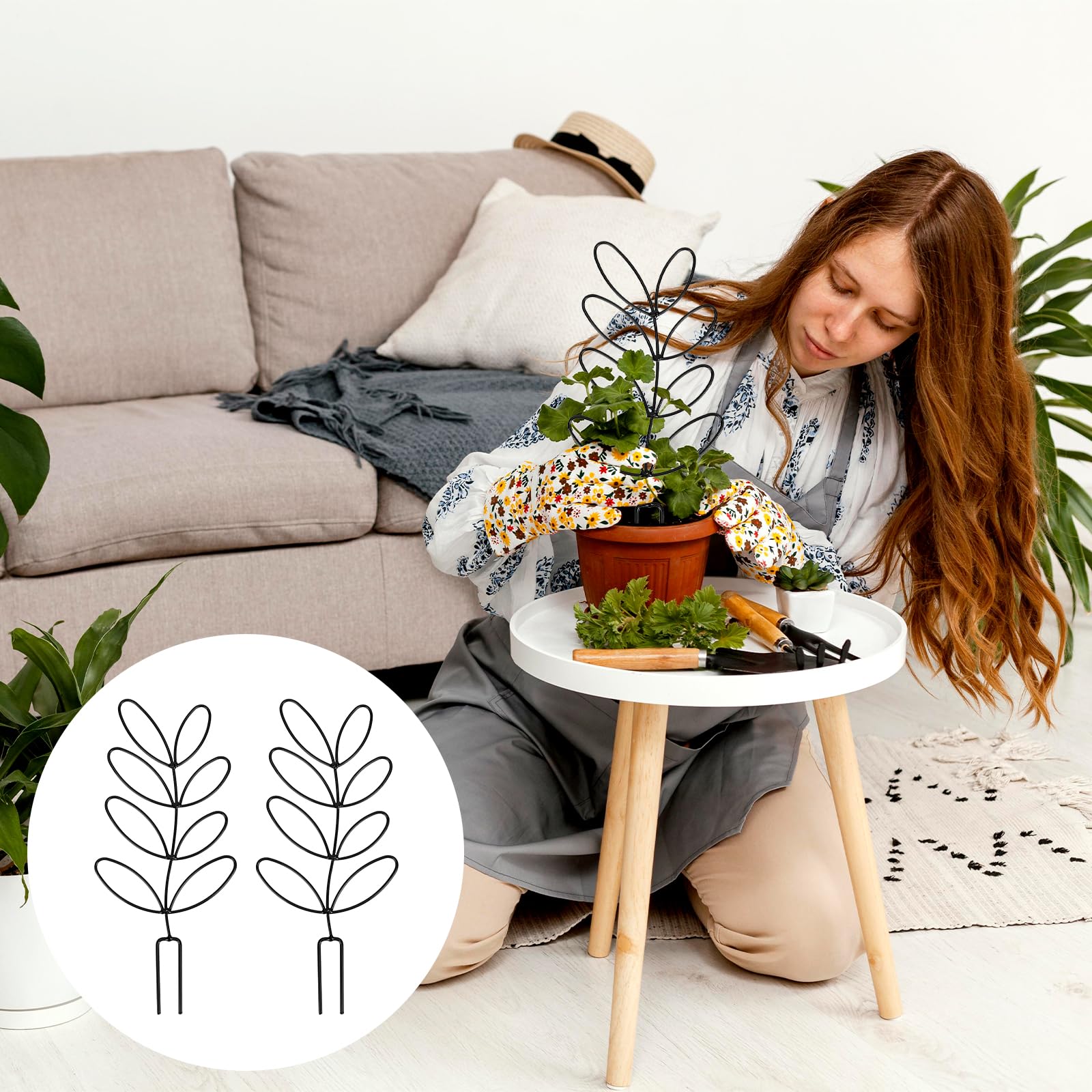 2 Supporti Per Piante Rampicanti In Metallo - Traliccio A Forma Di Foglia Per Piante Da Interno