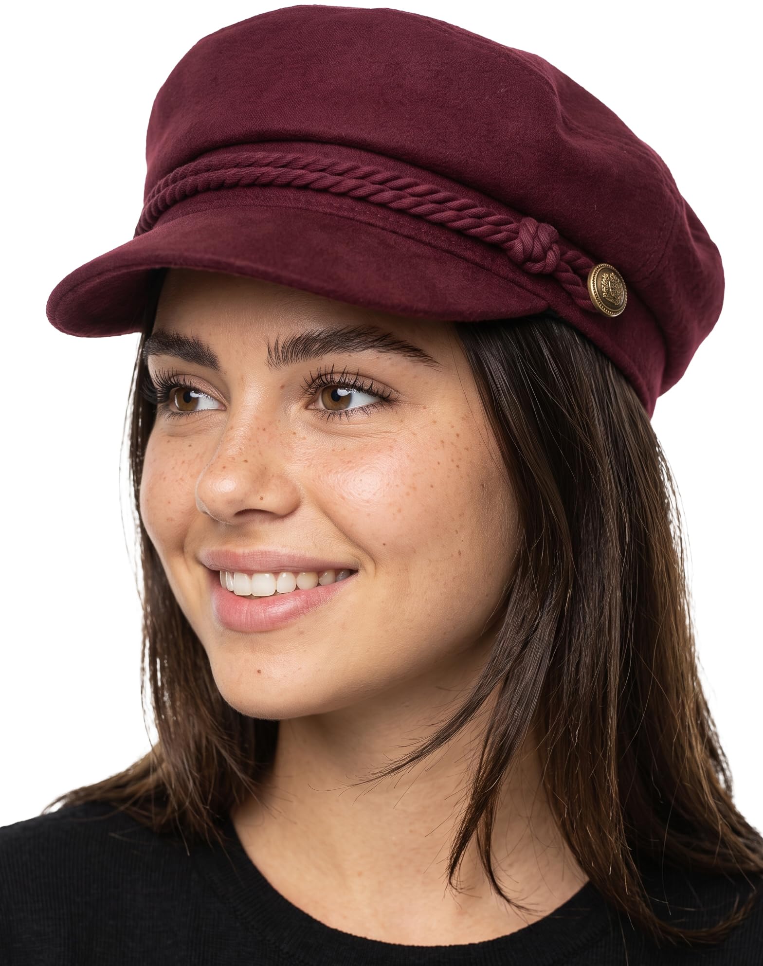 Funky Junque Greek Fisherman Newsboy Cap, Cotton Captains Bakerboy Hat