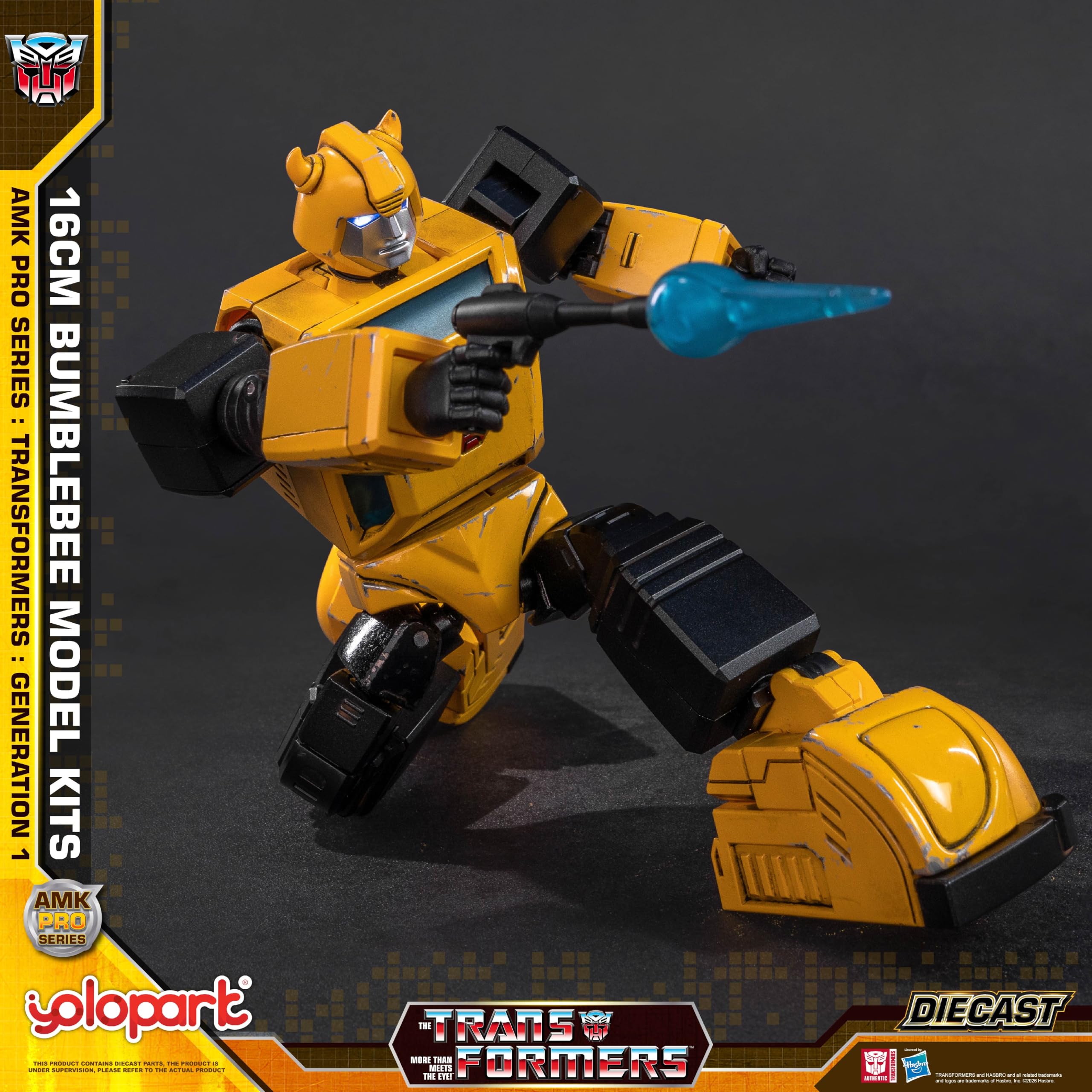 YOLOPARK Transformers G1 Bumblebee Action Figure-Diecast wersja AMK PRO Series 6,3 cala wysoko przegubowa zabawka dla osób od 15 lat, nieprzekształcalny zestaw modelarski Bumblebee
