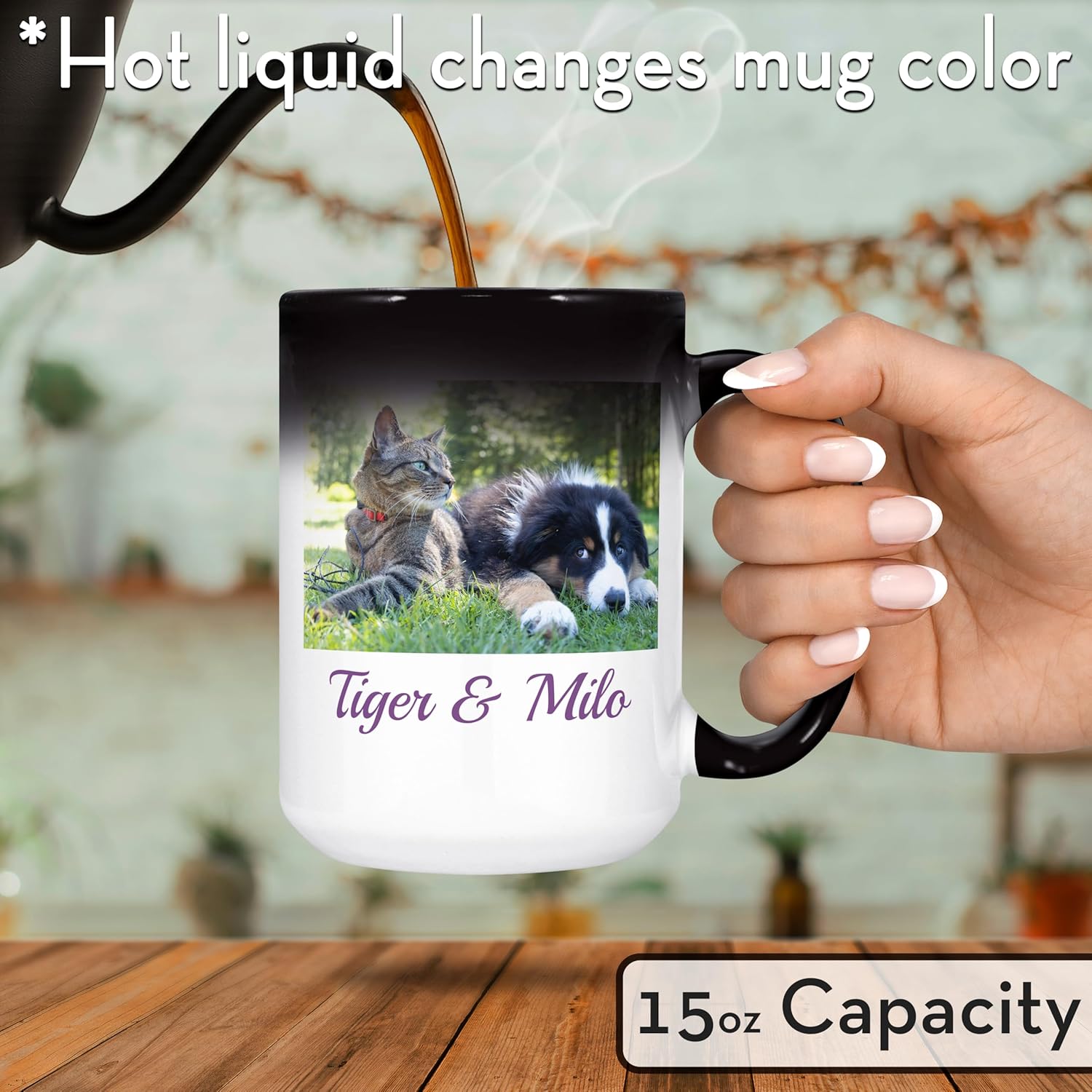 Personalized Color Changing Magic 15oz Ceramic Coffee Mug with Custom Photo, Text, Logo or Design, DYE, Taza para Cafe Personalizadas con Fotos, Mother's Day Gift, Great Gifts for Men, Women, Picture - Image 5