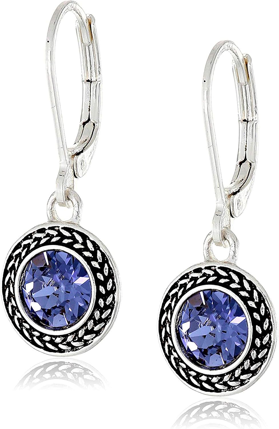 Pack of 5 Multicolor Crystal Dangle Earrings for Women and Girls Drop Dangling Leverback Earring Gift