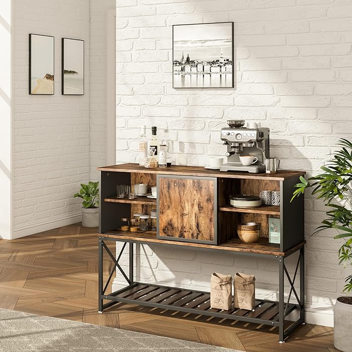 Buy Industrial Bar Buffet Sideboard Farmhouse Wood Coffee Bar