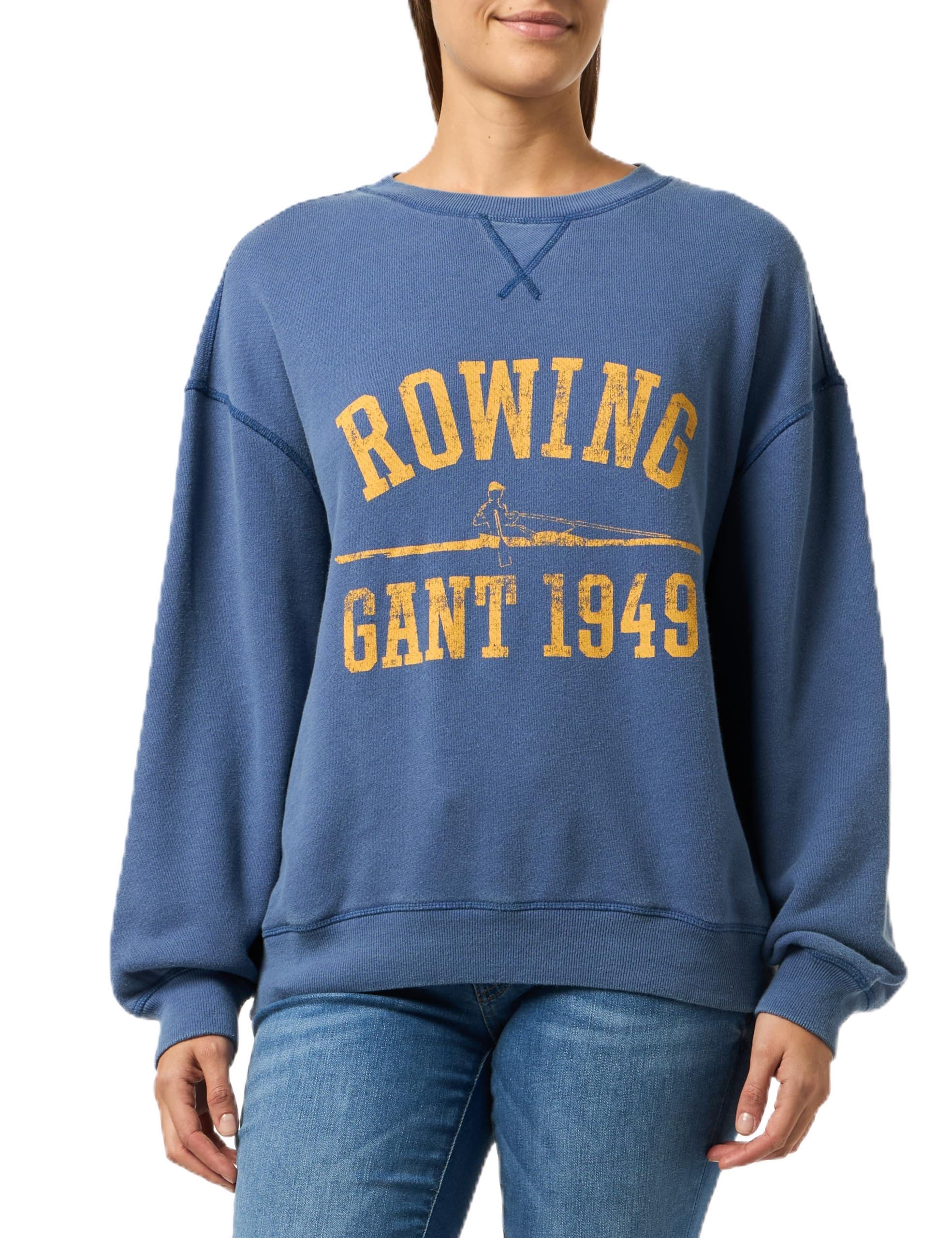 GANT Felpa con Scollo A C Maglia di Tuta Donna