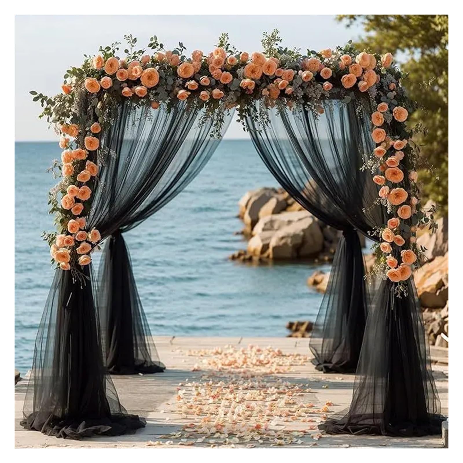 DeckenvorhäNge FüR Hochzeitsfeiern Hochzeit Bogen Drapieren Stoff schiere Tüll Laube Baldachin Drapierung for Zeremonie Dekoration Party Decke Hintergrund Vorhang Swag(Sky blue,160x1000cm)