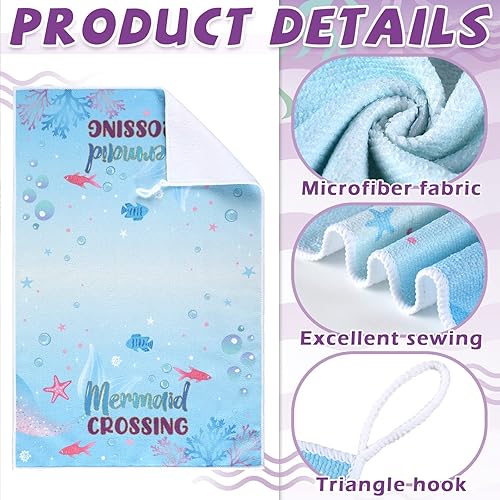 Miniatura 9 de Bencailor 4 toallas decorativas de cocina, toallas de mano absorbentes de 24 x 16 pulgadas, toalla de té de sirena y mariposa, mármol, toalla de