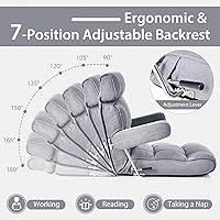 Vista 12 de KOMFOTT Sofá plegable ajustable, tumbona tapizada para interiores con reposacabezas ajustable de 6 posiciones, soporte lumbar, asiento extendido