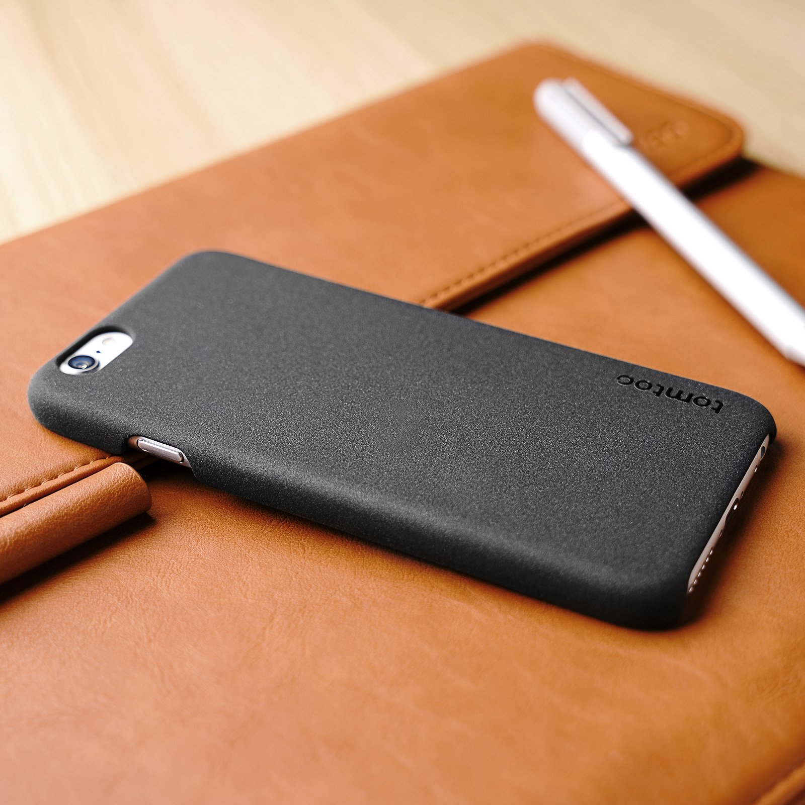 Tomtoc - Custodia rigida per iPhone 6S, iPhone 6S, 6, in arenaria, ultra sottile, colore: nero