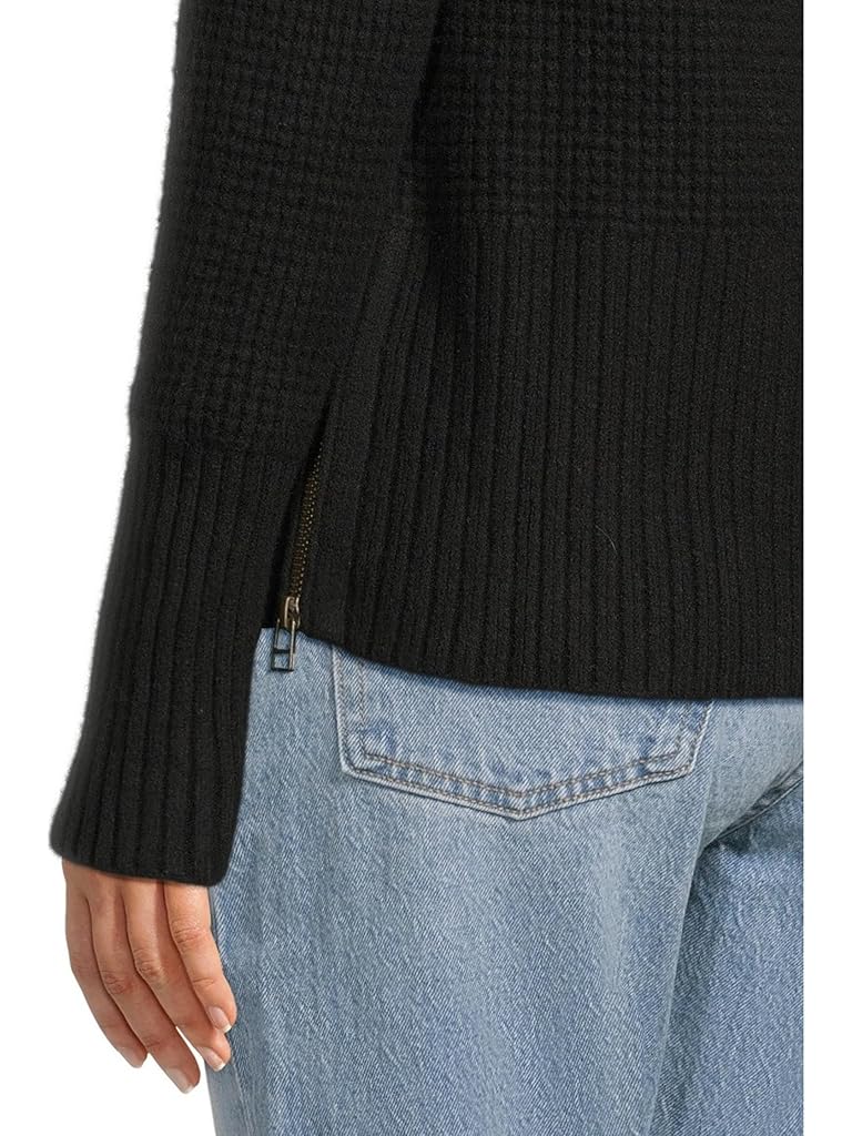 Black L.L.Bean Supersoft Waffle Sweater Crewneck