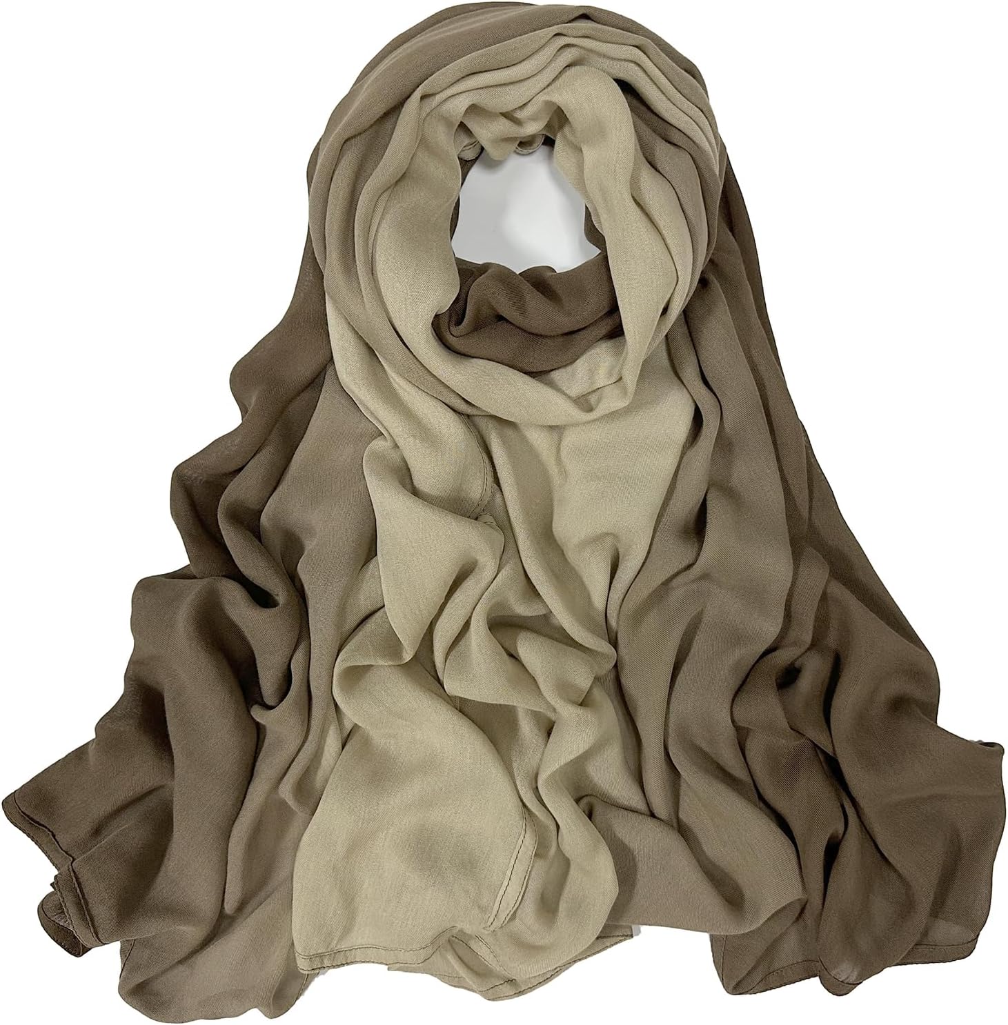Women Scarf and Shawls, Soft Modal Jersey Scarves, Gradient Long Wrap for Spring Summer and Autumn