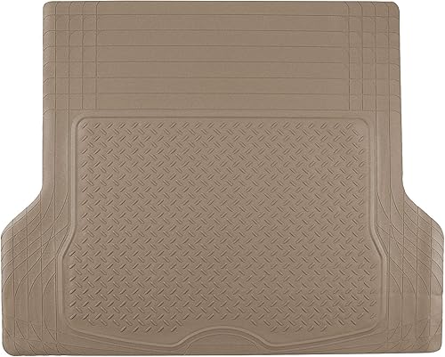 Miniatura 7 de TLH Juego de alfombrillas de carga negras recortables de alta calidad para maletero de automóvil, ajuste universal con almohadilla de tablero beige,