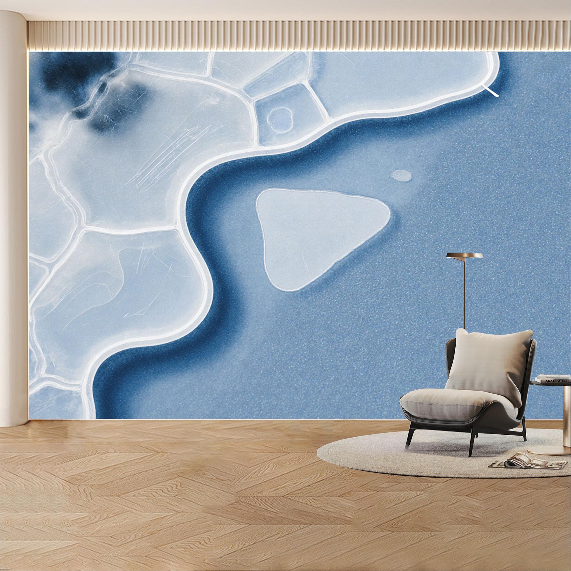 Custom Wall Mural Wallpaper Frozen Lake Abstract Landscape Nature Modern Wall Decor Nordic Minimalist Removable SelfAdhesive Large Photo for Living Room， Bedroom， Office