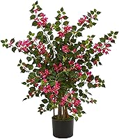 Nearly Natural 42in Artificial Bougainvillea Tree with Planter - Lifelike Pink Faux Flowers, Low Maintenance Indoor Decor for Home Office