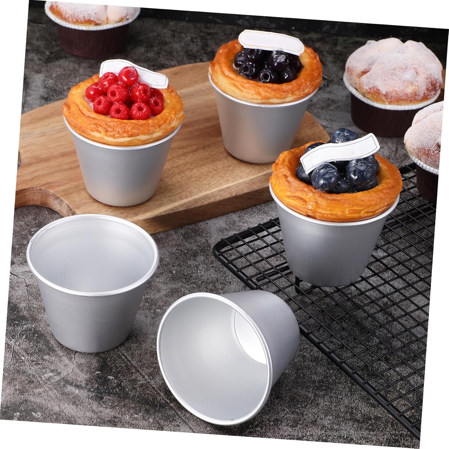 STOBAZA 40pcs Muffin Cups Baking Molds Nonstick Cake Tins for Delicious for Parties and Events and Reusable Baking Supplies