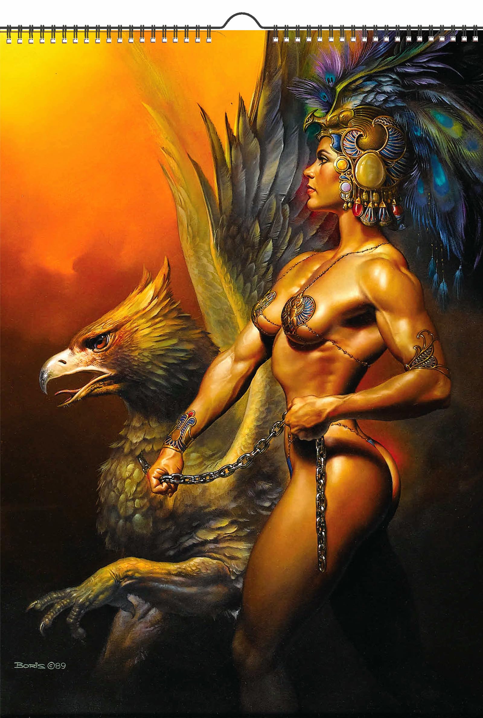 2025 Wall Calendar [13 pages 8"x12"] Epic Fantasy Warriors: Bold Adventures in Mythical Realms with Ferocious Beasts and Brave HeroesVintage Retro Posters