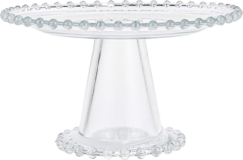 Tarta de postre de pedestal con borde de cuentas de cristal de hasta 8 pulgadas para eventos especiales, eventos de boda, fiestas y decoración del