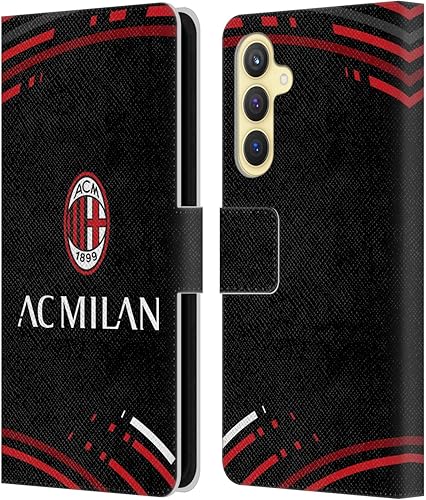 Vista 64 de Head Case Designs Funda de cuero con licencia oficial de AC Milan con diseño de camuflaje digital, compatible con Samsung Galaxy S22 Ultra 5G