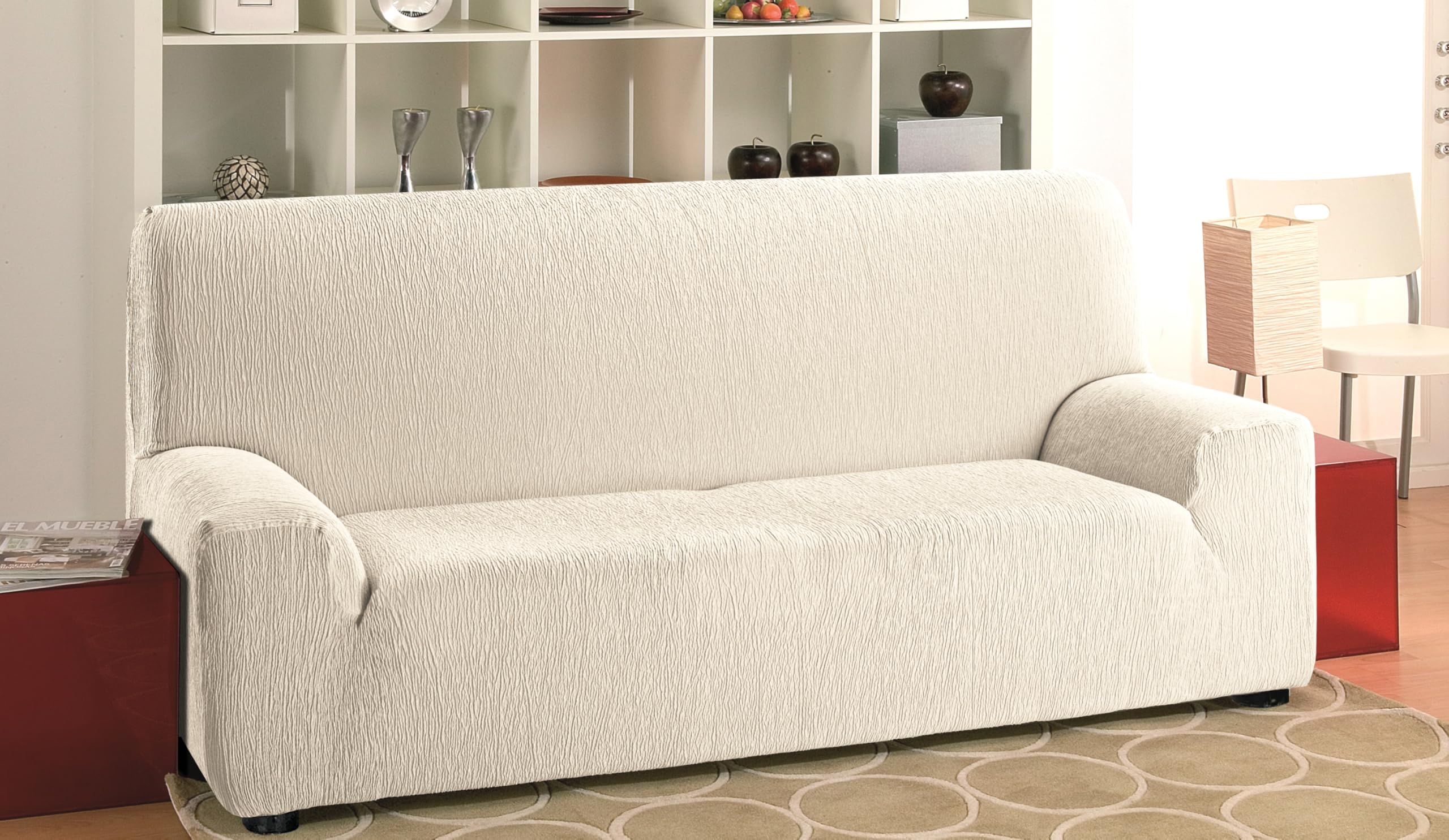Martina Home Funda de sofá elástica Modelo Emilia - Color Marfil -3 Plazas (170 a 220 cm)