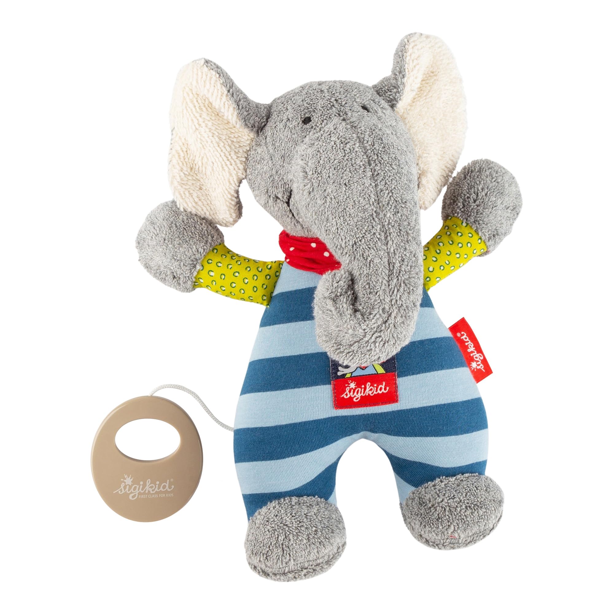 SIGIKID Carillon con melodia a scelta personalizzabile, regalo per nascita o battesimo per bambini dalla nascita, blu/elefante, taglia unica