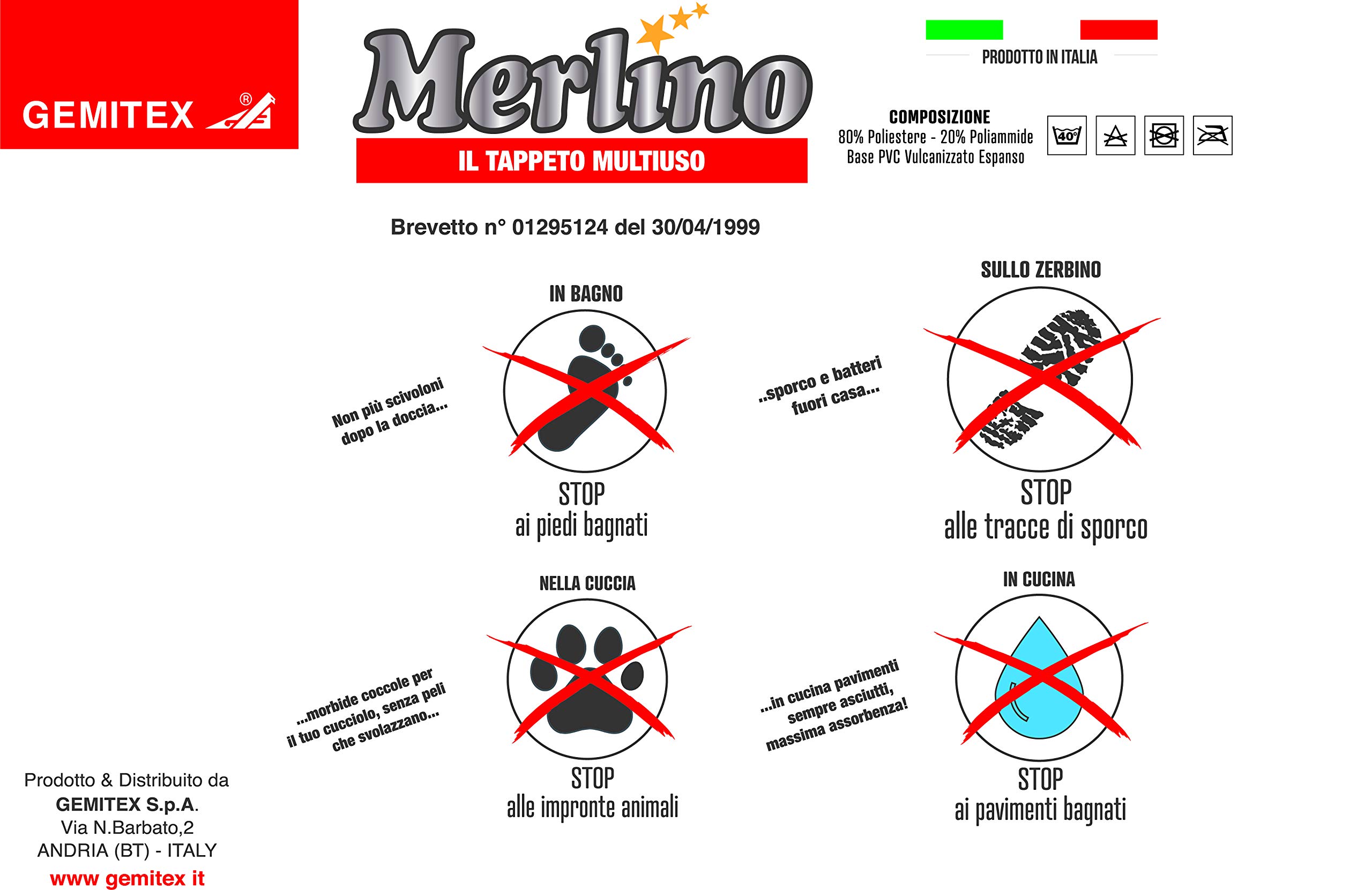 GEMITEX Merlino Tapis 40 x 70 cm Marron Ultra Doux Polyester