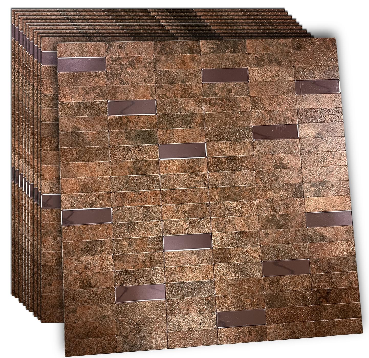 XUANINY Peel and Stick Tile Backsplash Self-Adhesive Wall Tiles Copper