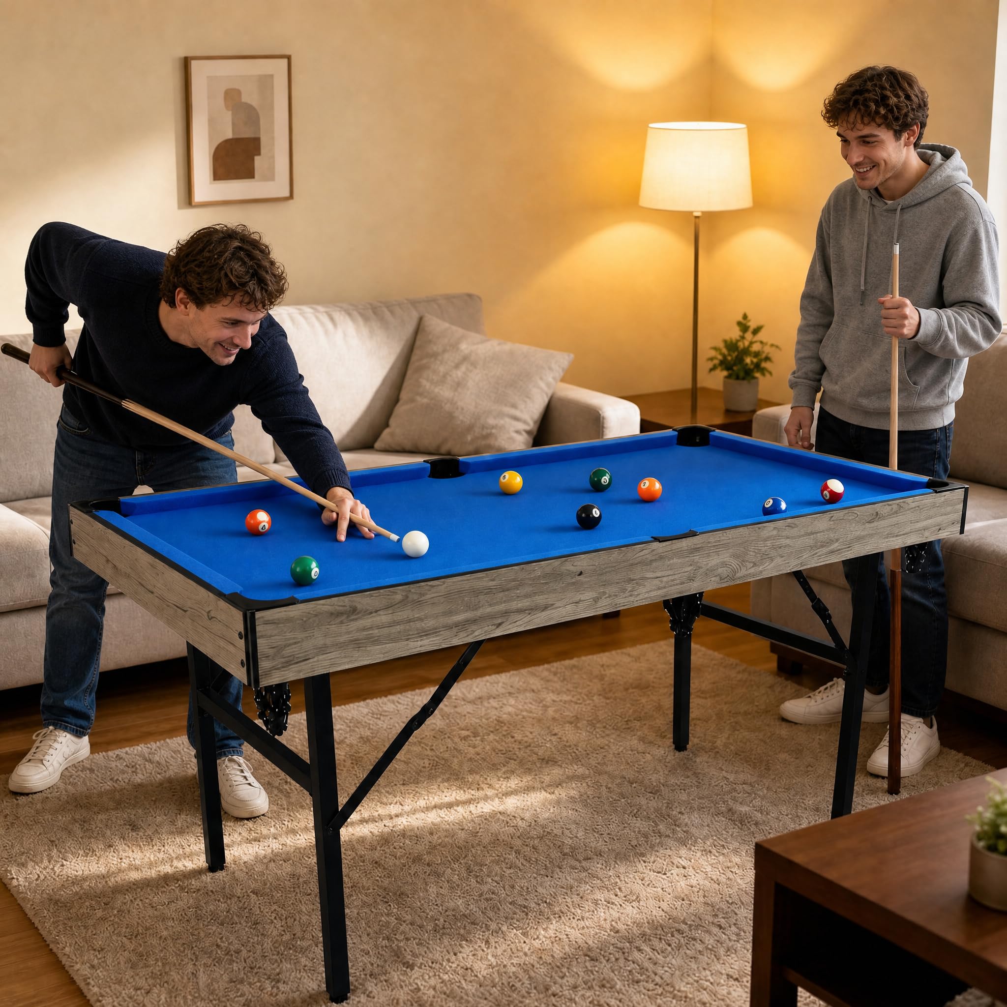 hotsizz Multifunktionale Spieltische,137×68.5×78.5cm,Enthält Billiardtisch/Tischtennisplatte/Sandfox-Ball/Bowling，EIN Spieltisch für Erwachsene und Kinder