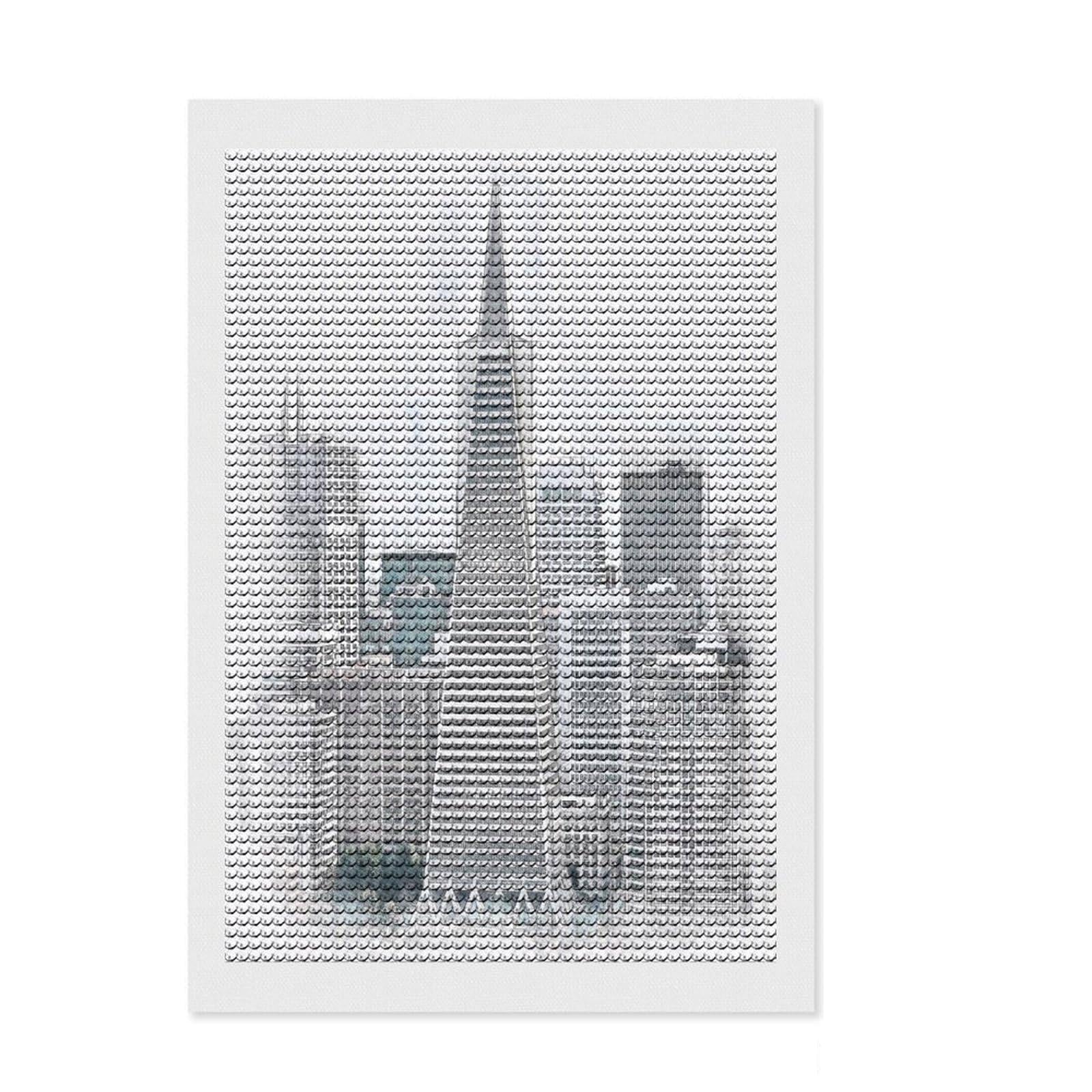 Junmoney San Francisco Financial District Diamond Painting Kit 8"x12", Aesthetic Room Decor, Christmas Gift, Farmhouse Decor, Holiday Gift Idea